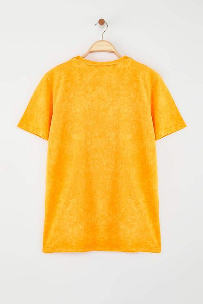 Trendyol Collection Orange Washed/Faded Effect Regular/Normal Fit Knitted T-Shirt Twoss25Ts00211