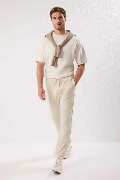 Trendyol Collection Stone Slim Fit Tie Waist Ελαστικό πλεκτό άνετο παντελόνι TMNAW25PL00023