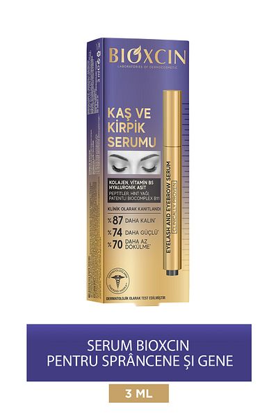 Bioxcin Ser pentru gene pentru sprancene - Colagen Acid hialuronic Ulei de ricin Peptide cu cheratina B5 Biocomplex B11