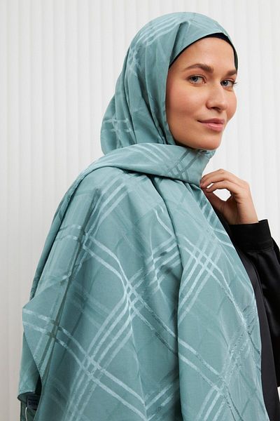 MİRSOY SCARF Model Aura Bumbac Jacquard ŞaL-Mint