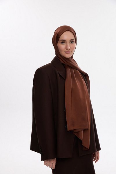 MİRSOY SCARF Вечерна рокля с шал Janjan Icon - кафяв цвят
