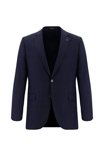 Abdullah Kiğılı Jachetă în carouri din lână cu croială normală