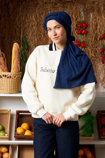 MİRSOY SCARF Șal din bumbac jacquard cu modele ritmice-Laci