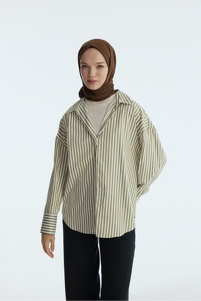 MİRSOY SCARF Silky Jacquard Ivy Shawl-Bitter Brown