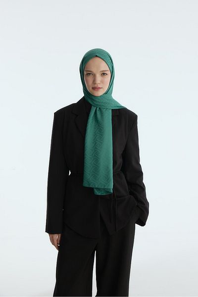 MİRSOY SCARF Silky Jacquard Ivy Shawl-Benetton