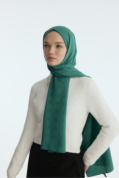 MİRSOY SCARF Benetton Print Silky Jacquard Shawl - Swallow Cut