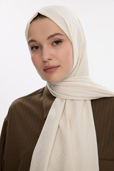 MİRSOY SCARF İpeksi Jakar Şal V Desen-ekru