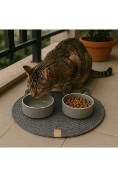 ÖRGÜM Cat Placemat Cat Food Mat 40X40 cm