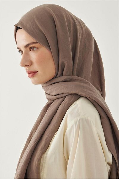 MİRSOY SCARF Βαμβακερό σάλι Mink Plain