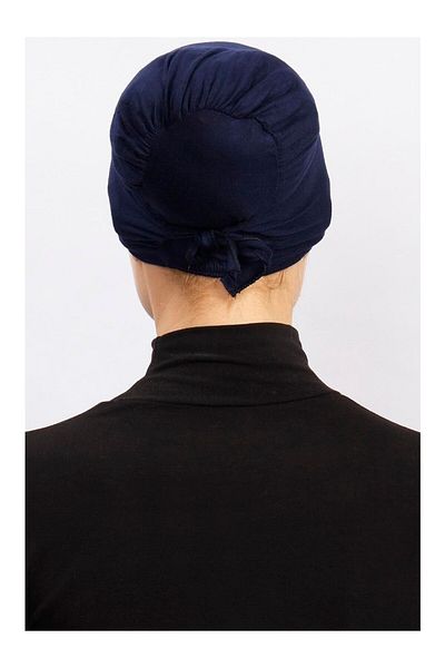 MİRSOY SCARF Navy Blue Fitted Bonnet