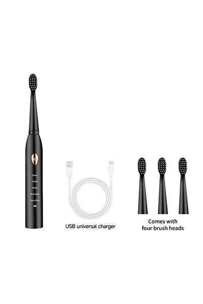 Choice فرشاة أسنان جيان الكلاسيكية للبالغين باللونين الأسود والأبيض مع 5 سرعات وشحن USB IPx7