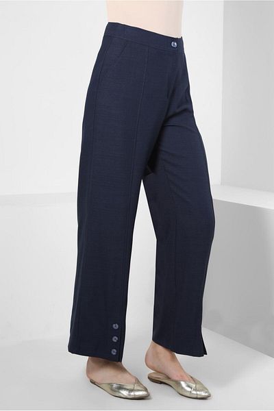 Alvina Button Detailed Wide Leg Trousers 70375