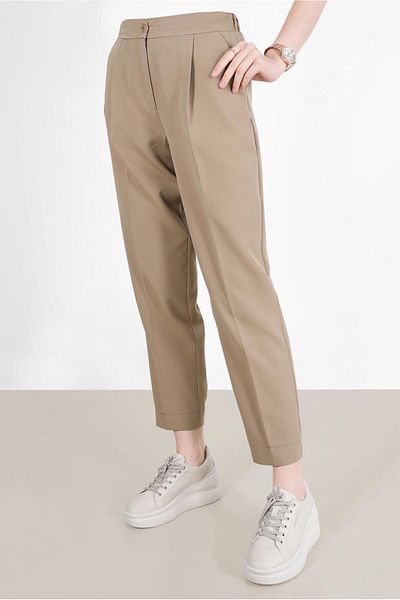 Alvina Carrot Trousers 70373 - Cuffed Rubber Detailed