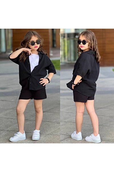 RAPAPA Girl's Half Sleeve Shirt + Shorts Muslin Set 7001-S