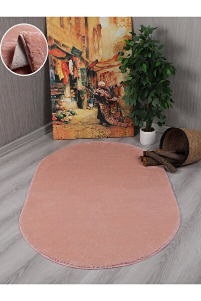 Myevilla My Evilla Modern Dekoratif Kaymaz Taban Rabbit Oval Halı Yolluk