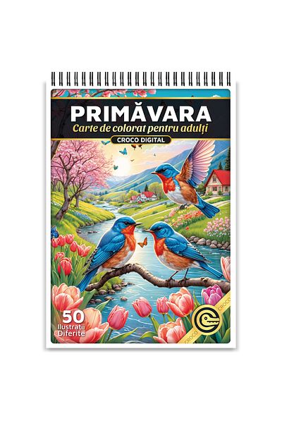 OEM Adult Coloring Book, Spring, 50 Antistress Illustrations for Relaxation