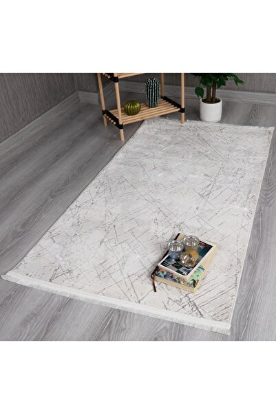 Myevilla My Evilla Modern Dekoratif Star Seri Krem Gri Dokuma Halı Star4106c