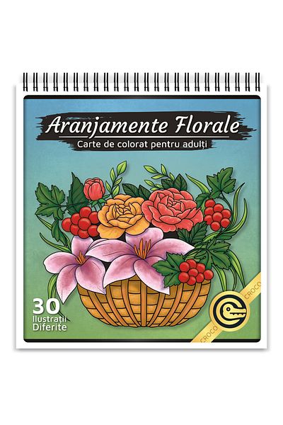 OEM Adult Coloring Book, Floral Arrangements, 30 Antistress Illustrations With Flowers