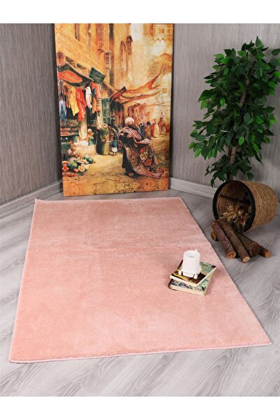 Myevilla Pink Decorative Puffy Plush Soft Washable Non-Slip Based Cutting Carpet Runner