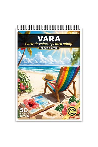 OEM Adult Coloring Book, Summer, 50 Antistress Illustrations for Relaxation