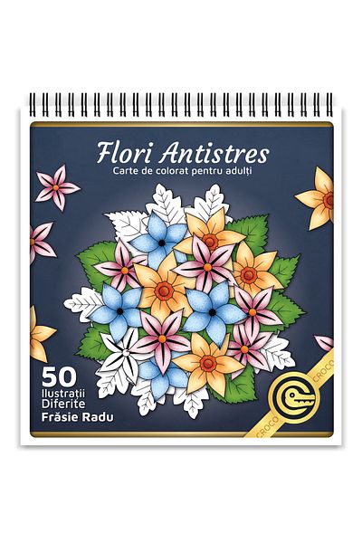 OEM Adult Coloring Book, Antistress Flowers, 50 Flower Mandalas for Relaxation