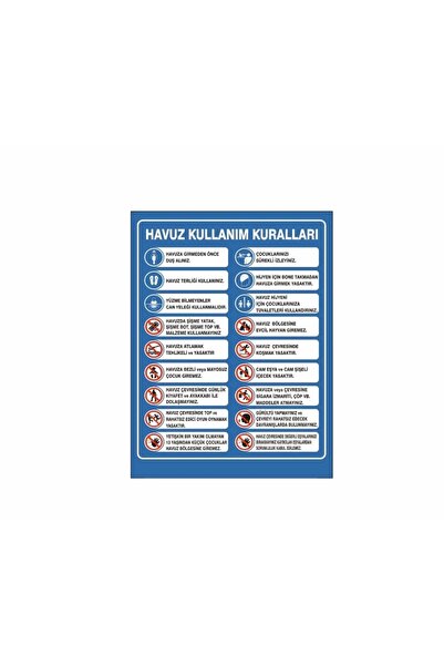 Genel Markalar Havuz Kullanım Kuralları 21x35 Arkası Sticker