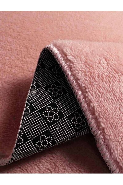 Myevilla Pink Decorative Puffy Plush Soft Washable Non-Slip Based Cutting Carpet Runner