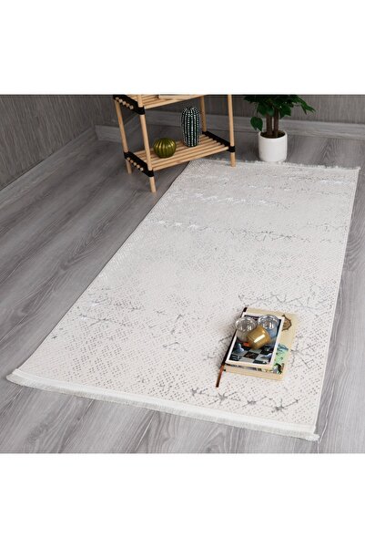 Myevilla My Evilla Modern Dekoratif Star Seri Krem Gri Dokuma Halı