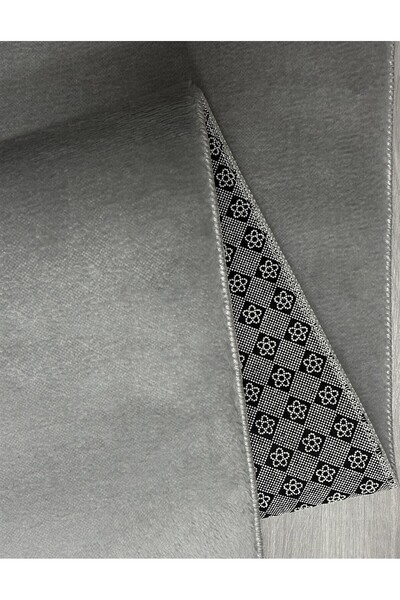 Myevilla Gray Decorative Puffy Plush Soft Washable Non-Slip Based Cutting Carpet Runner