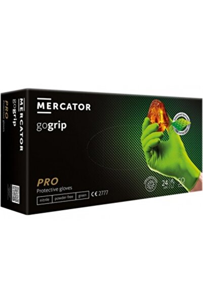 Mercator Γάντια νιτριλίου GOGRIP πράσινα, με υφή, σετ 50 λίτρων