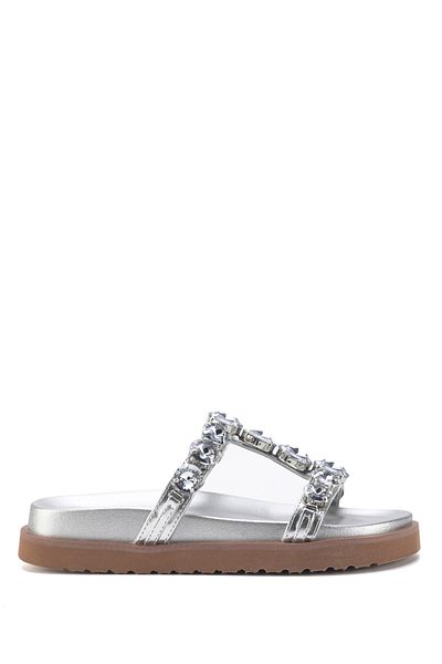 Nine West Suca 3Fx Silver Women's Flat Slippers