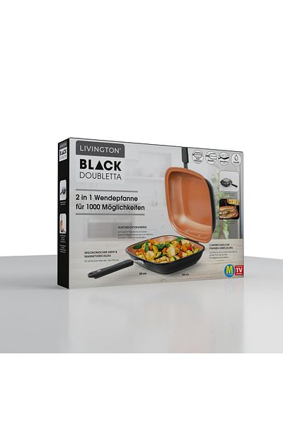 Mediashop Double Frying Pan Set Doubletta Livington Black Basic 3496