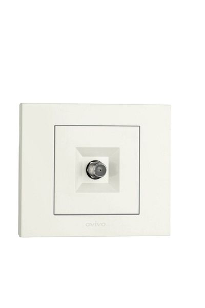 Tenda Ovivo Grano White - Television Socket, F Connector and Frame Included