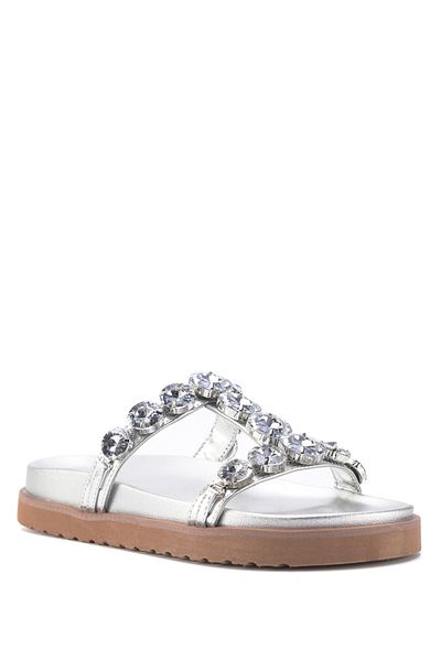 Nine West Suca 3Fx Silver Women's Flat Slippers