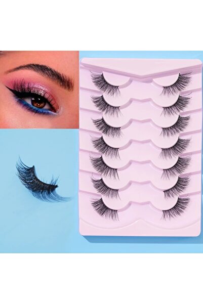 Choice 16 مم 0.07 مم D+ أسود 7 أزواج من الرموش السميكة والنحيلة مع غطاء أسود طويل ومريح