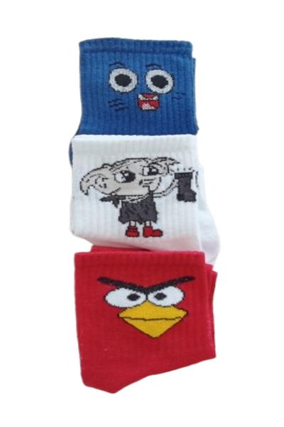 Socks Stores Ανδρικές Γυναικείες Κάλτσες Socket Μακριές Κάλτσες Κάλτσες με πολύχρωμα σχέδια 3 τεμαχίων