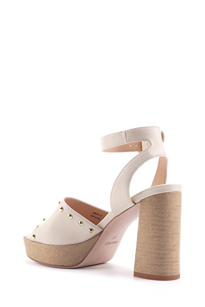 Nine West CANEB 4FX Bej Kadın Topuklu Sandalet