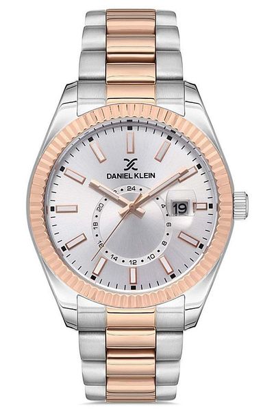 Daniel Klein Rose Gold Metalic Steel Bracelet Men's Wrist Watch with Calendar