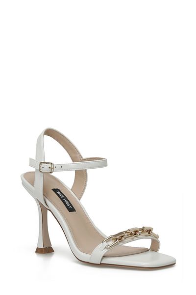 Nine West Γυναικεία πέδιλα με τακούνι DAVIDSON 4FX OFF WHITE