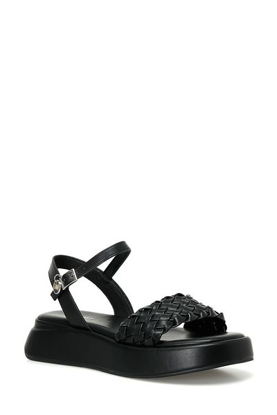 Nine West VALLE 4FX - Sandale negre pentru femei cu talpă groasă