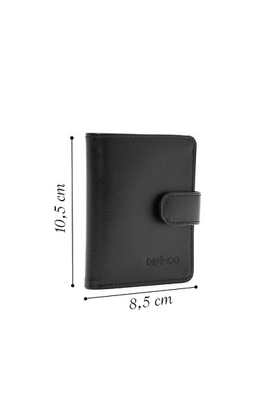 Derimod Black Leather Men's Card Holder - 000a2d307526