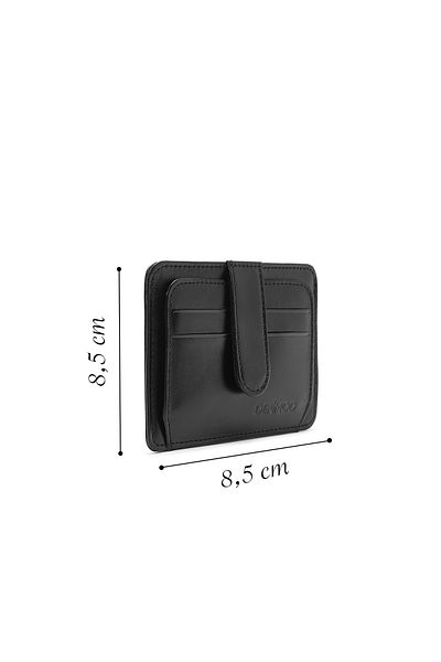Derimod Black Leather Men's Card Holder - 000a2d307318