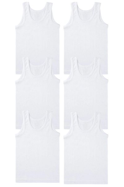 ExLove 5-Piece Men's Plain White Color Children's Undershirt Cotton
