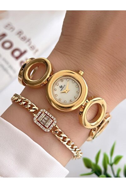 Revello Grinicci By Altın Kaplama Elite Taşlı 30 Mt Su Geçirmez Bileklik Lady...
