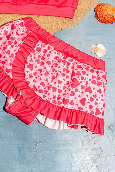 Beniizle Fiyonk Detaylı Kız Çocuk Mayo Bikini Takım