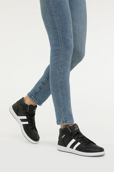 Kinetix Black Court Pu Hi 3Fx Unisex High Sneakers