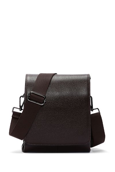 Derimod Brown Leather Men's Messenger Bag - 23sbd3103ft