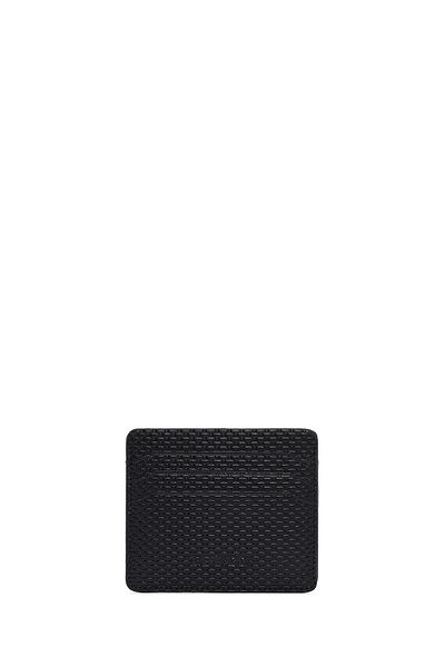 Derimod Black Leather Men's Card Holder - 000a2d310326