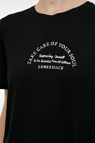 lumberjack WL NOVA 11CT2009 3FX μαύρο γυναικείο κοντομάνικο μπλουζάκι