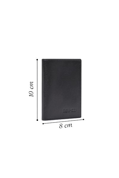 Derimod Black Leather Men's Card Holder - 000a2d310218